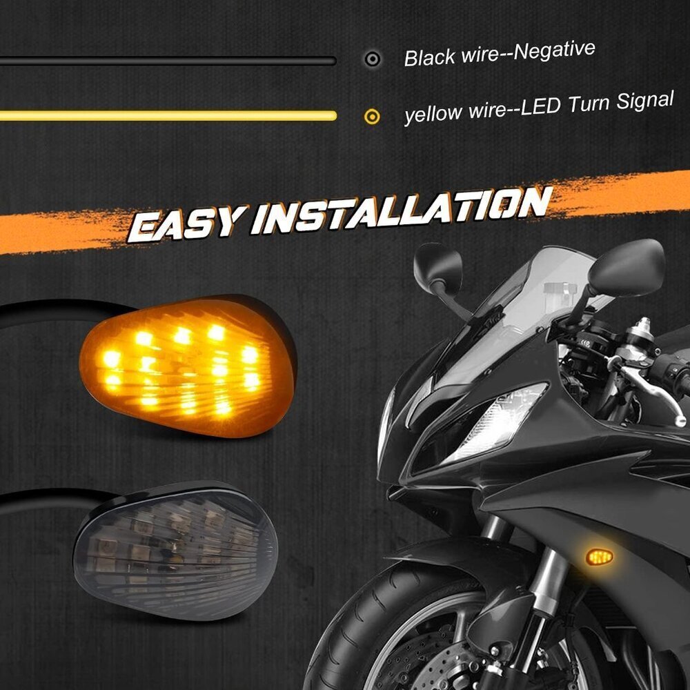 Smoked Flush Mount LED Turn Signal Light Compatible with Yamaha YZF R1 R6 R6S, 1 - Picture 5 of 6